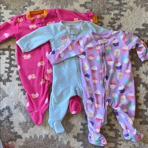 3 Carters Fleece Pajamas